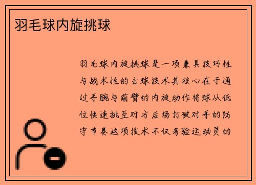 羽毛球内旋挑球